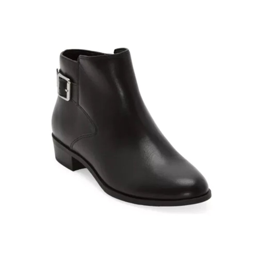 NiB St. John's Bay Women's Block Heel Ryder Boots Black Size 8.5 M $95 RY1342